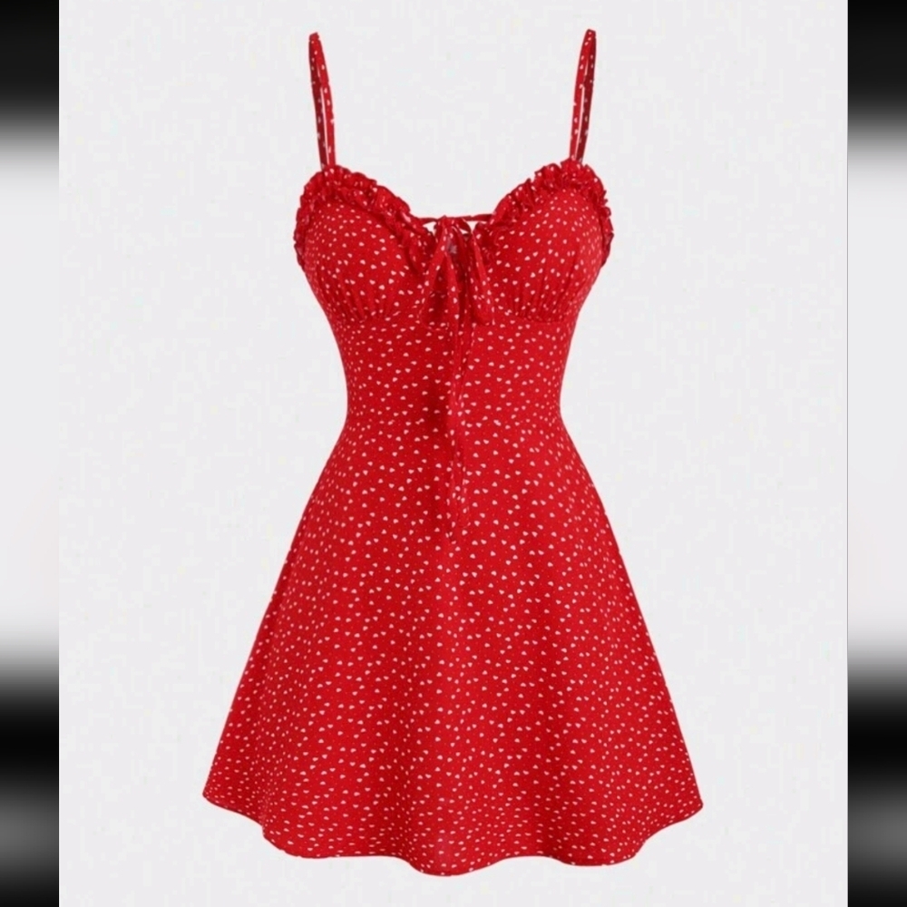 ♥️Red Polka Dot Dress With Heart ♥️